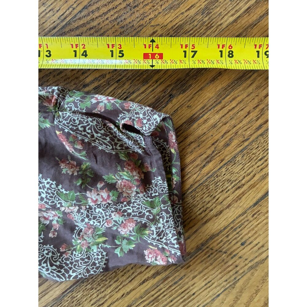 DOEN Brown Floral Button Up Shirt Top Blouse Women's Size XS - Picture 10 of 12